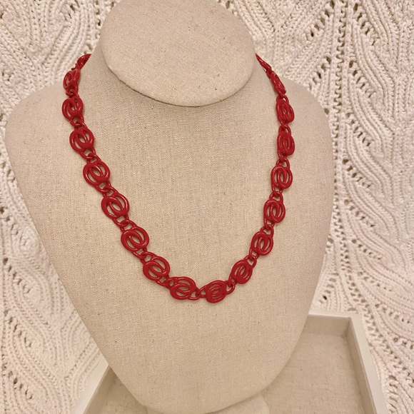 Vintage Napier Statement Red Chain Necklace - Picture 1 of 4